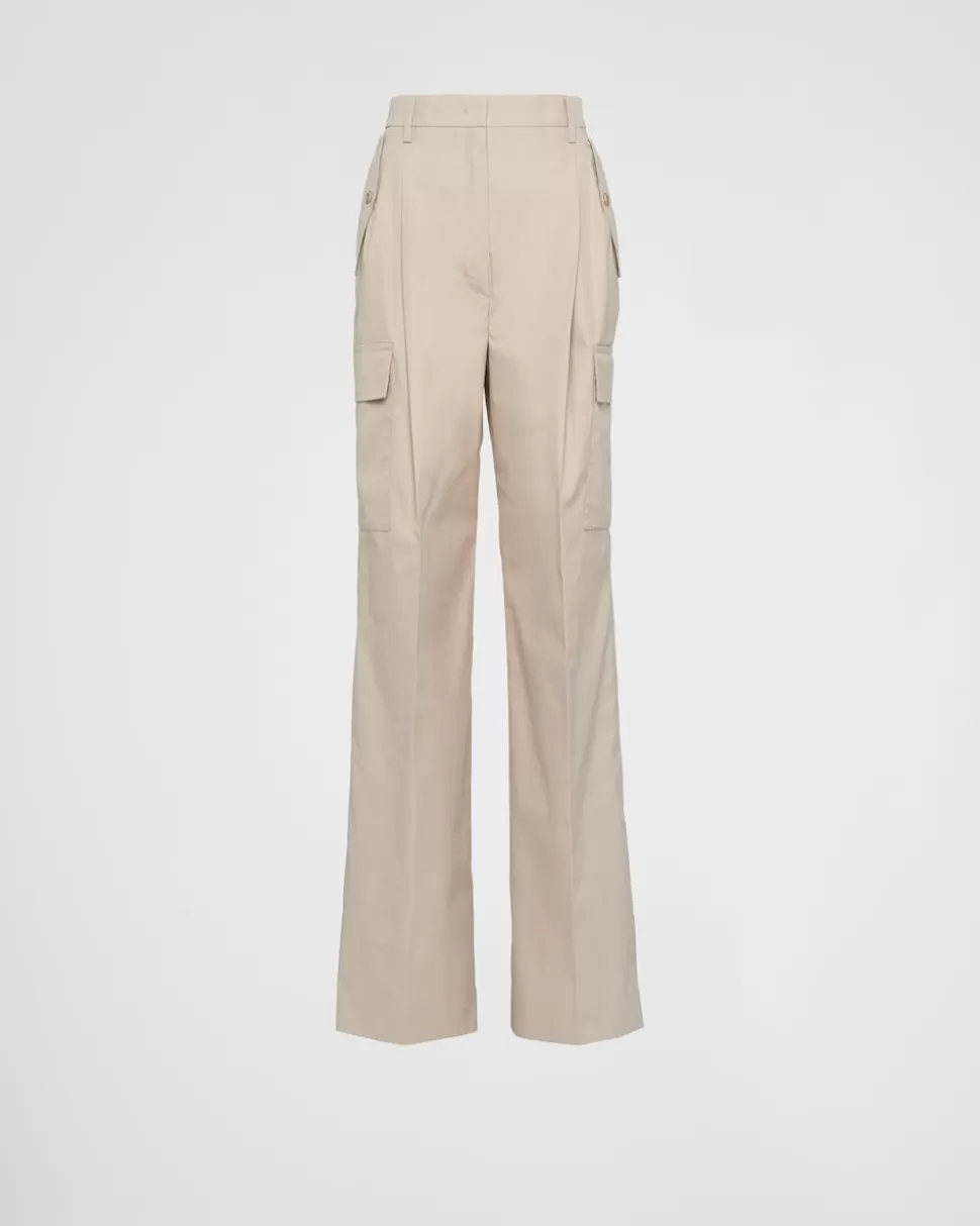 Prada Pantalones De Panamá De Algodón^Mujer PANTALONES LARGOS Y CORTOS