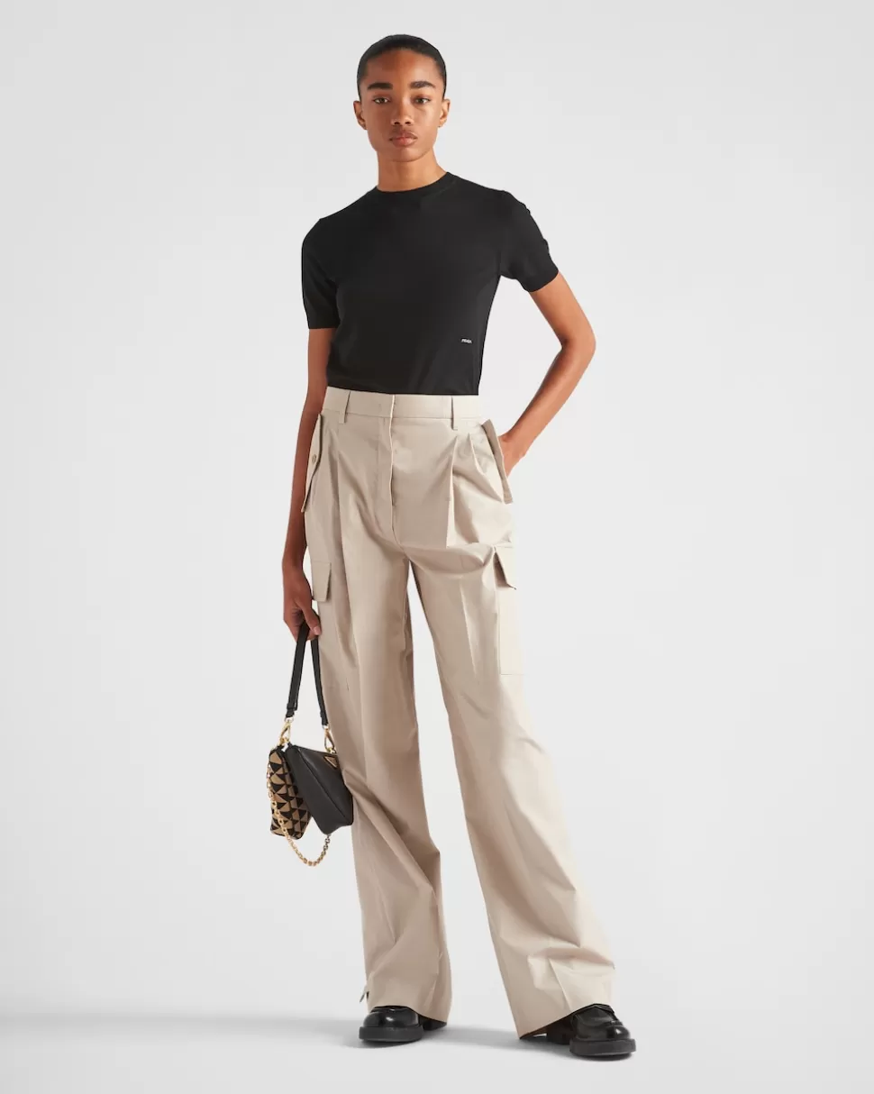 Prada Pantalones De Panamá De Algodón^Mujer PANTALONES LARGOS Y CORTOS
