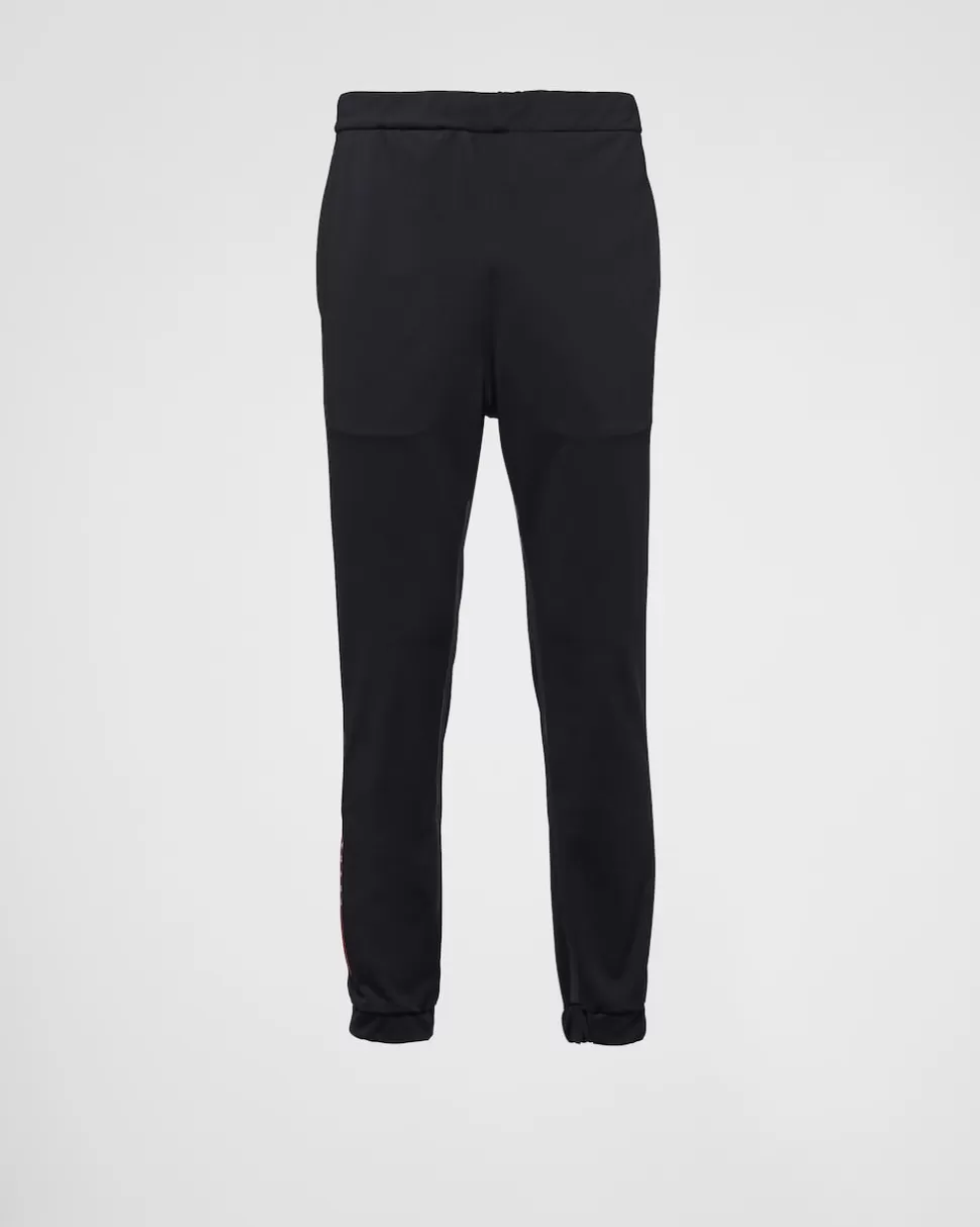 Prada Pantalones De Piqué Con Costuras De Cinta^Hombre ROPA
