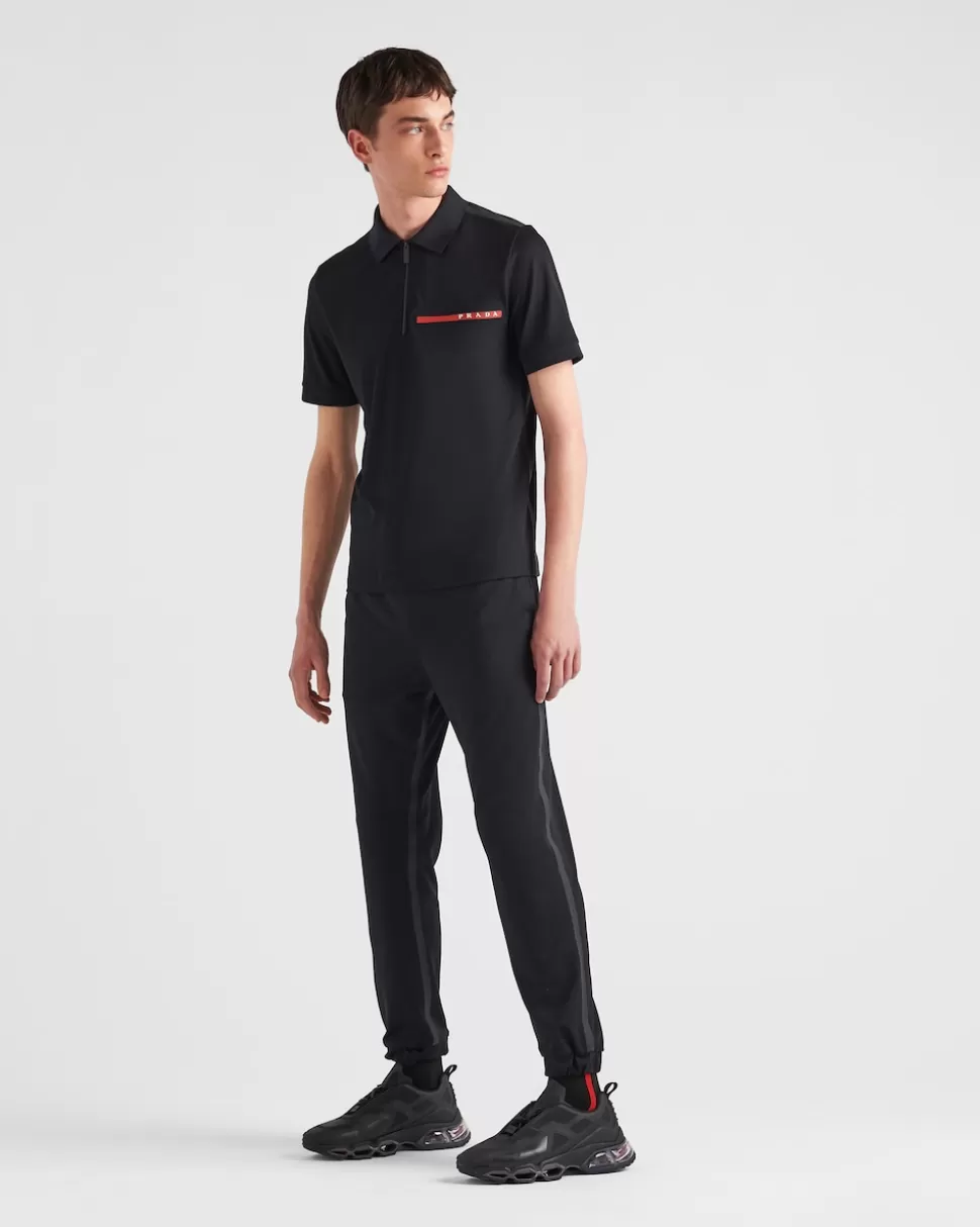 Prada Pantalones De Piqué Con Costuras De Cinta^Hombre ROPA