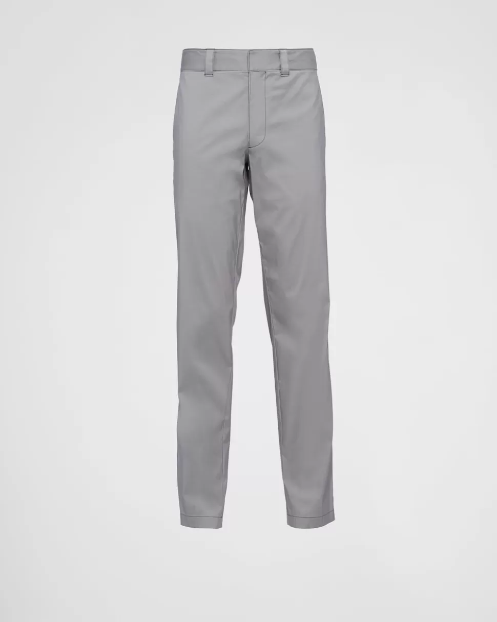 Prada Pantalones De Popelín Elástico^Hombre PANTALONES Y BERMUDAS