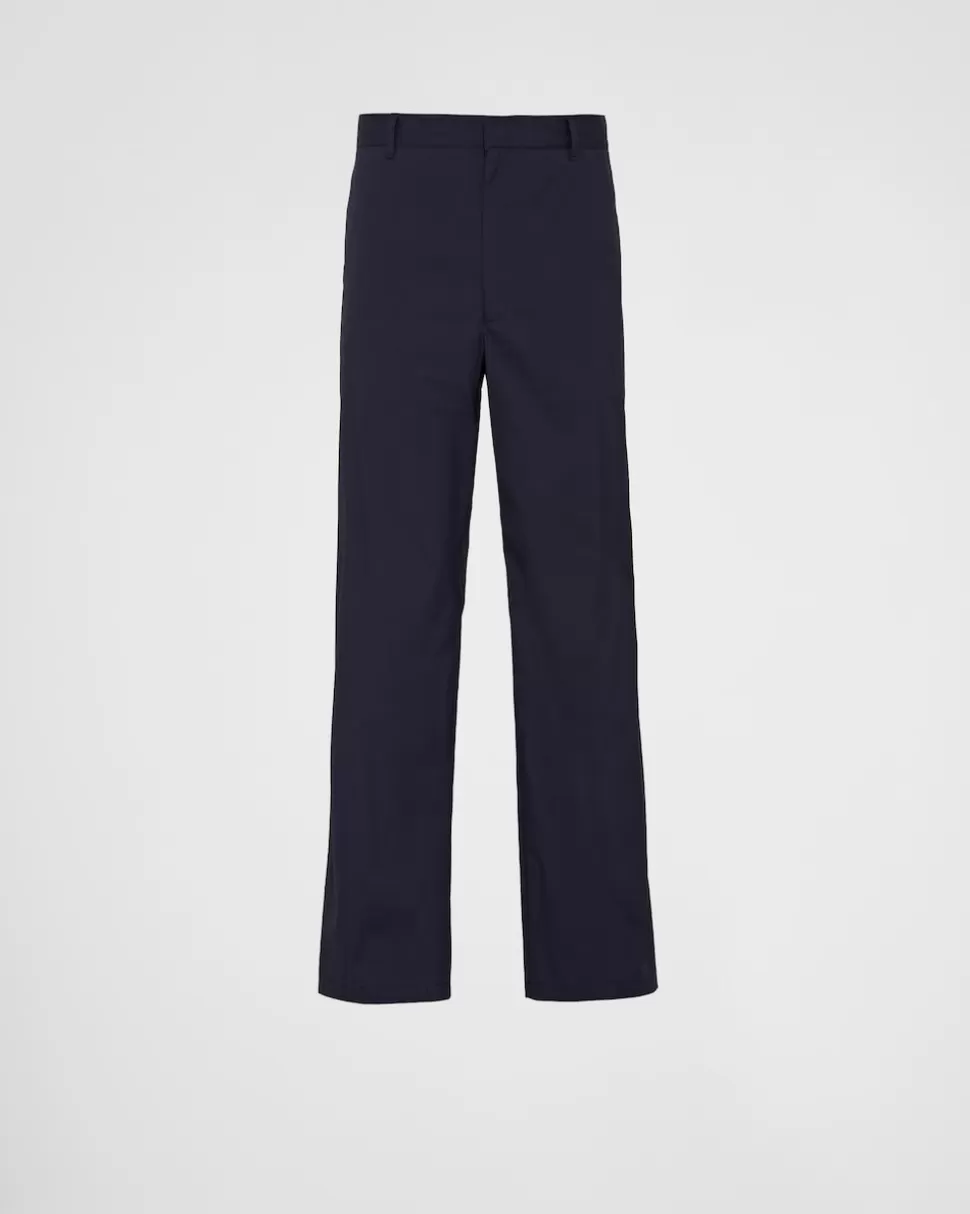 Prada Pantalones De Popelín Elástico^Hombre PANTALONES Y BERMUDAS