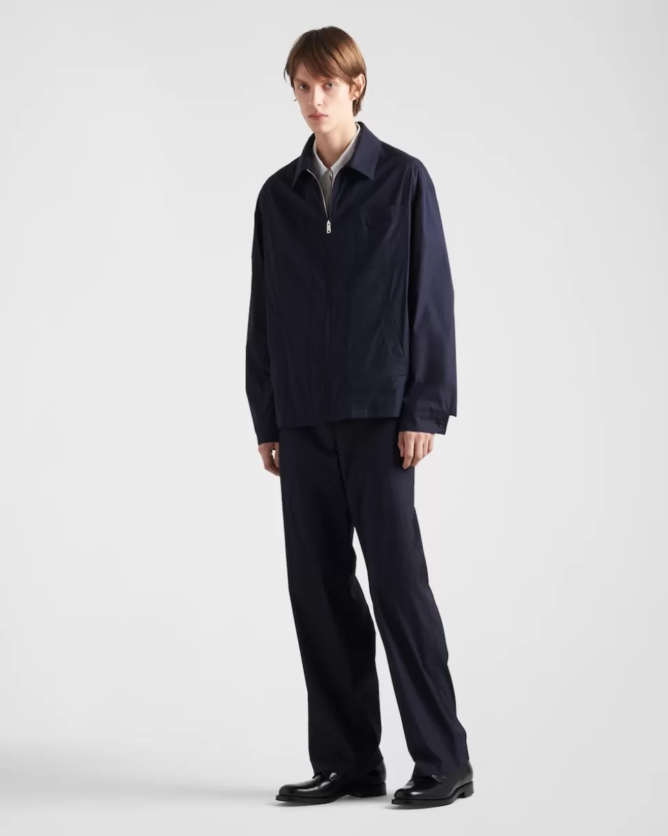 Prada Pantalones De Popelín Elástico^Hombre PANTALONES Y BERMUDAS