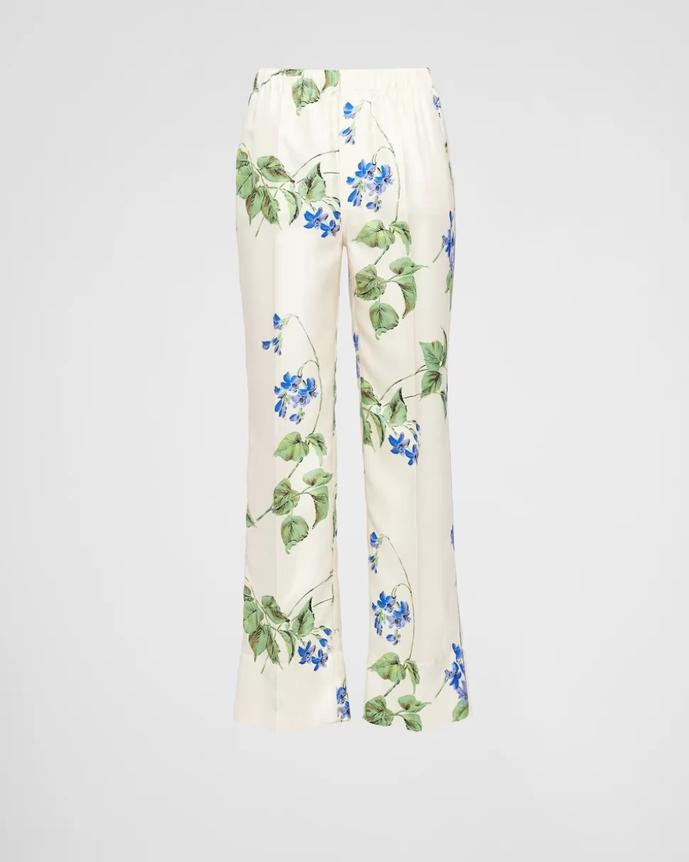 Prada Pantalones De Sarga Estampados^Mujer PANTALONES LARGOS Y CORTOS