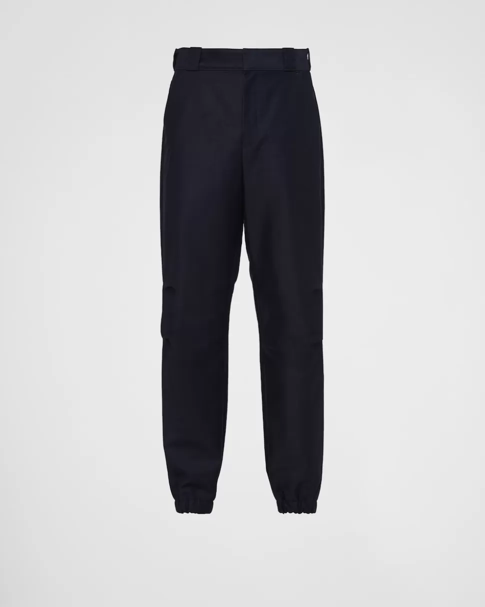 Prada Pantalones De Satén De Algodón^Hombre PANTALONES Y BERMUDAS