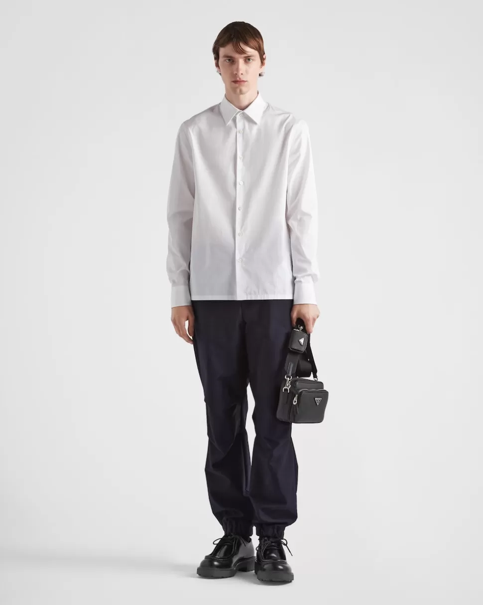 Prada Pantalones De Satén De Algodón^Hombre PANTALONES Y BERMUDAS
