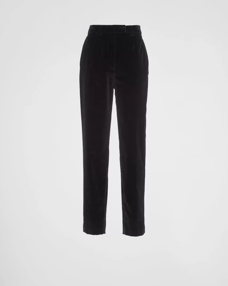 Prada Pantalones De Terciopelo^Mujer PANTALONES LARGOS Y CORTOS