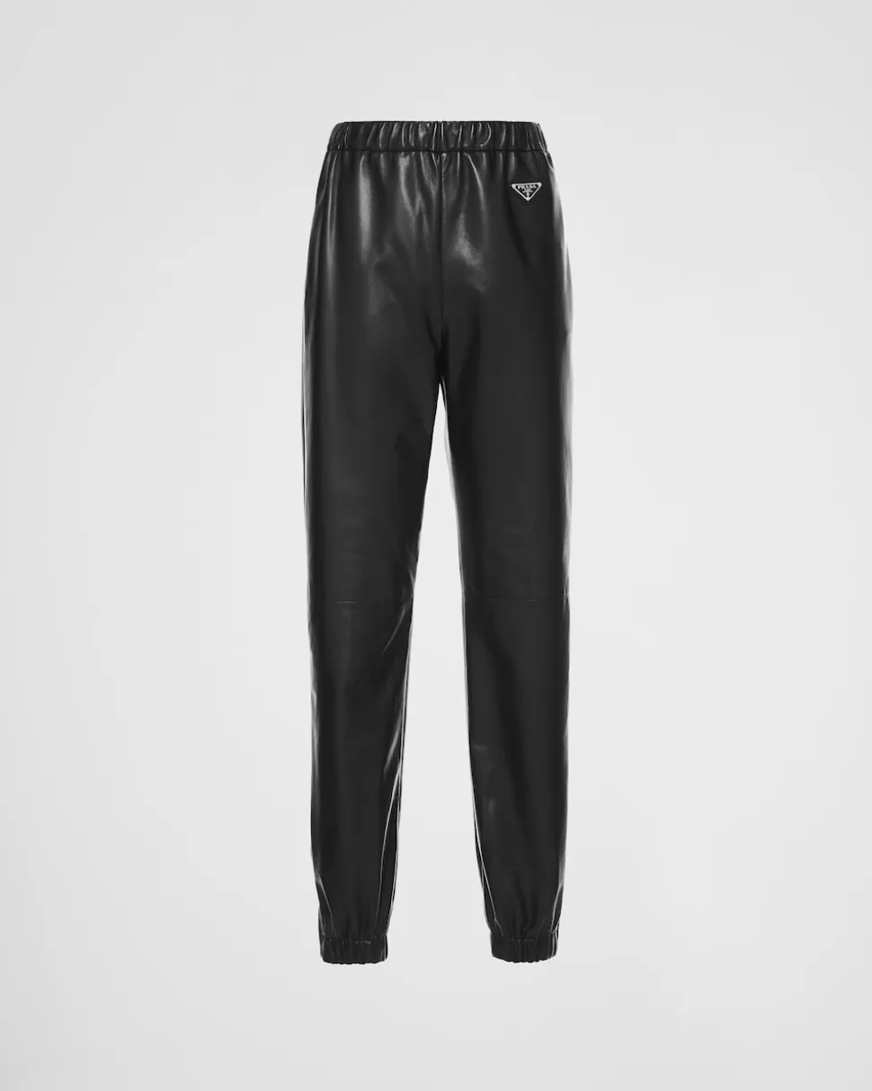 Prada Pantalones Deportivos En Napa^Mujer ROPA DE PIEL