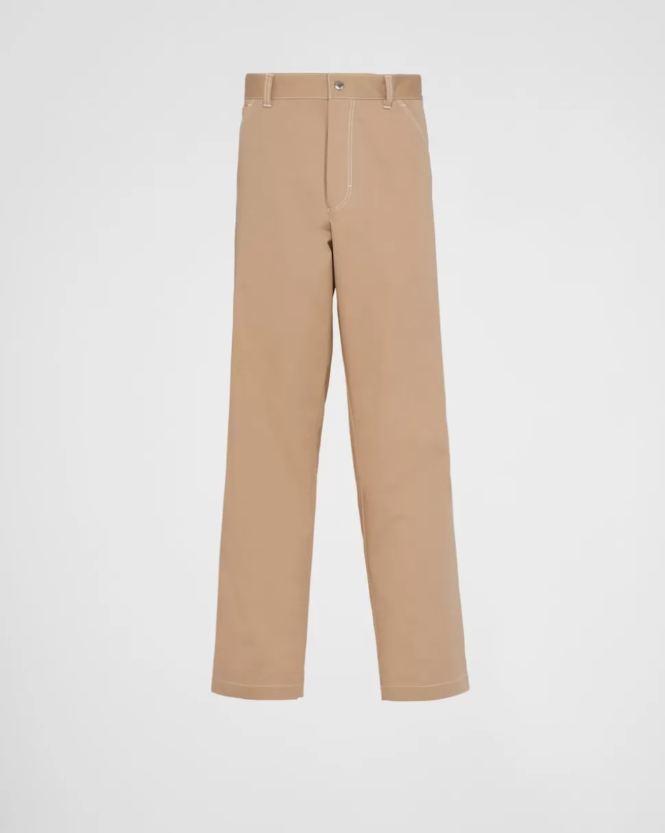 Prada Pantalones Elásticos De Algodón^Hombre PANTALONES Y BERMUDAS