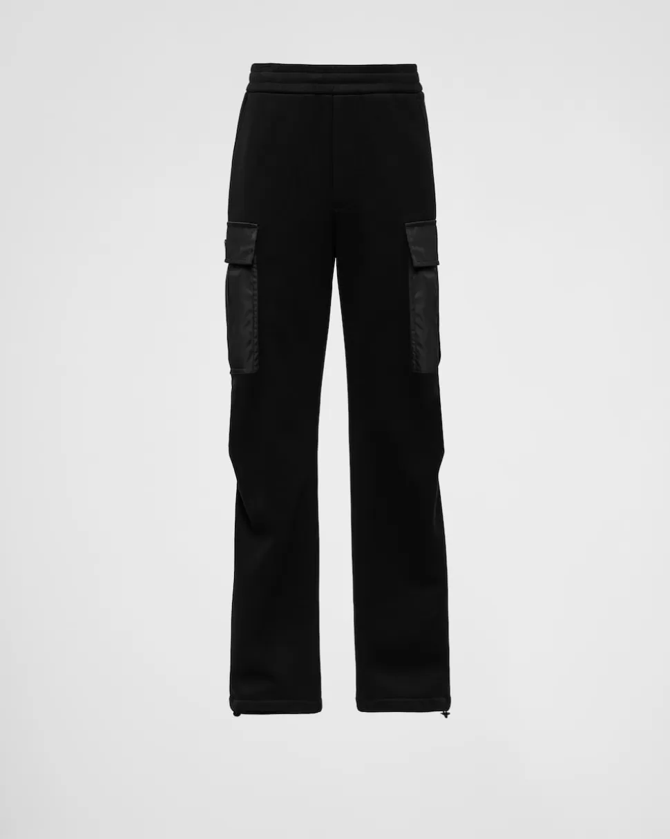 Prada Pantalones En Felpa De Algodón Con Detalles De Re-nylon^Hombre ROPA DEPORTIVA Y SUDADERAS