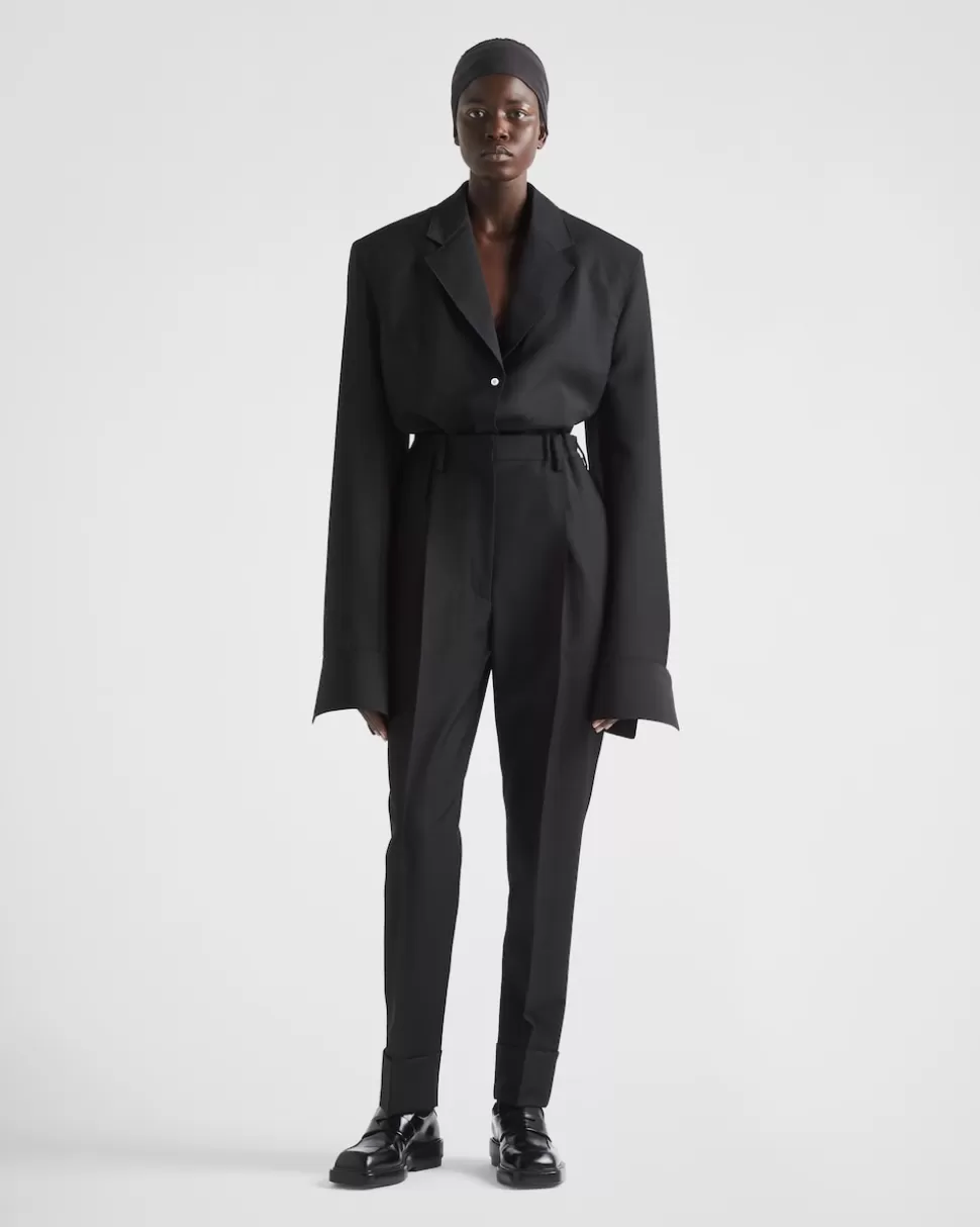 Prada Pantalones Ligeros De Mohair^Mujer PANTALONES LARGOS Y CORTOS