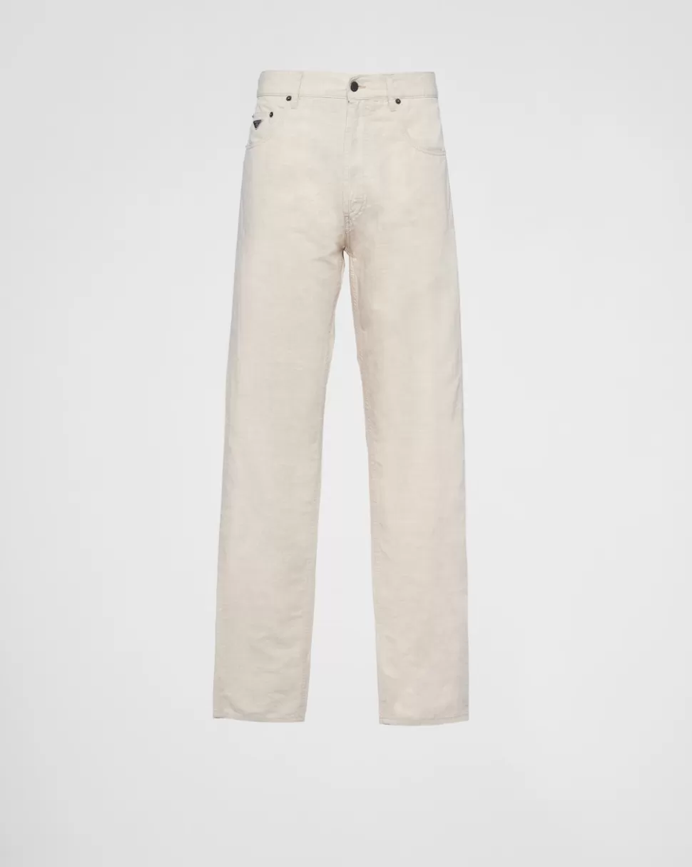 Prada Pantalones Vaqueros De Cambray Con Cinco Bolsillos^Hombre TEJIDO VAQUERO