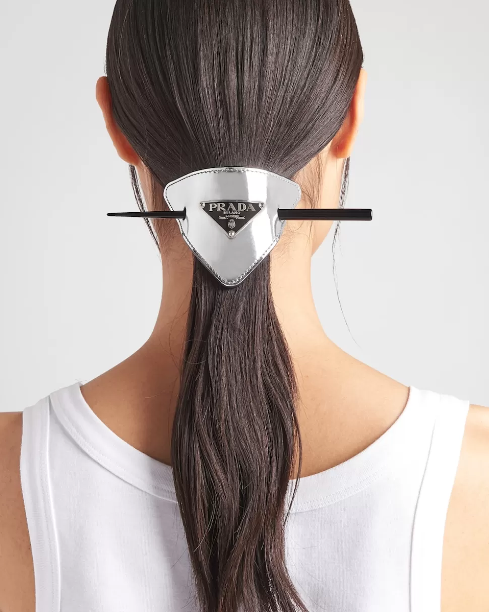 Prada Pasador De Pelo De Piel Cepillada Con Palo^Mujer DIADEMAS Y ACCESORIOS PARA EL PELO