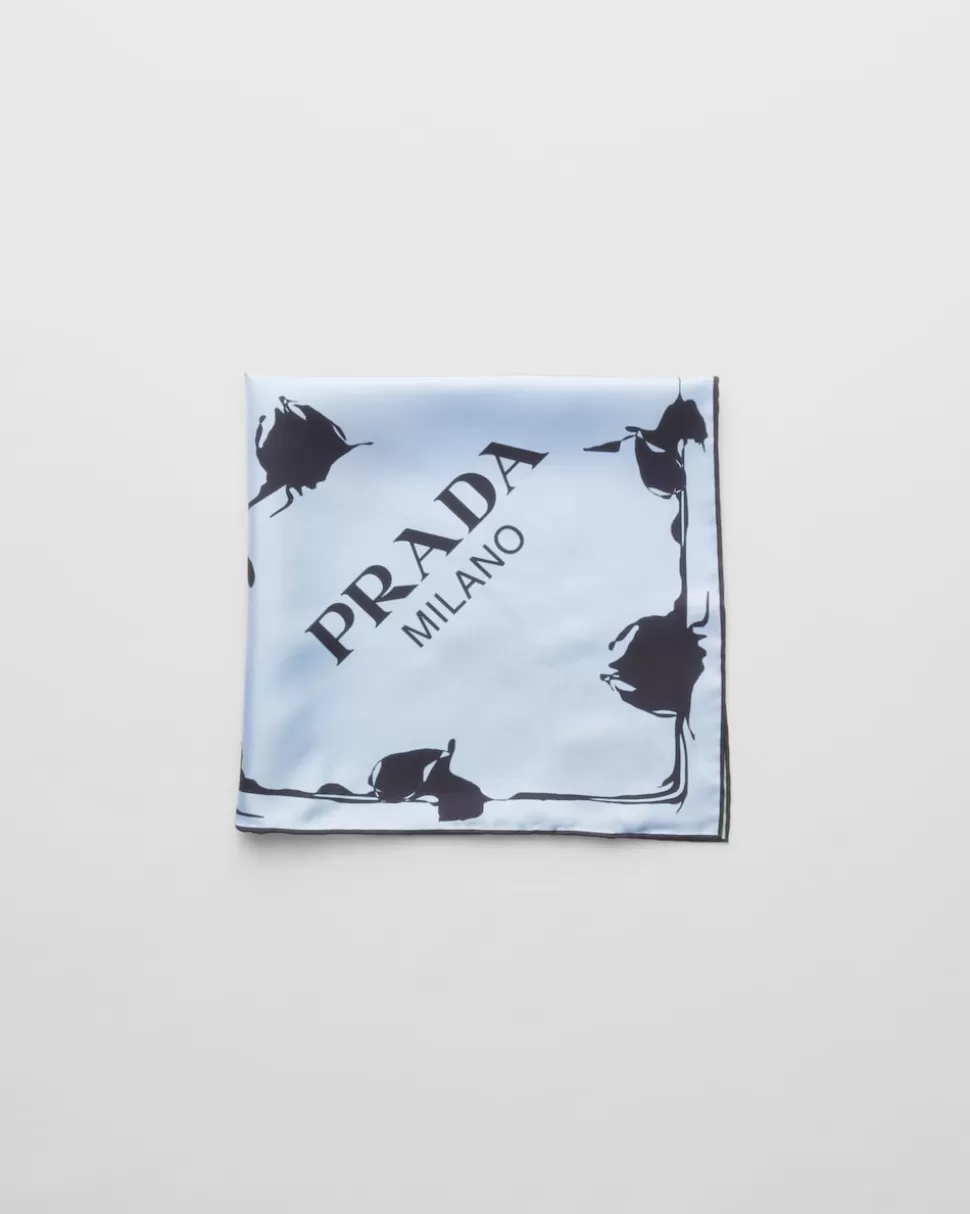 Prada Pañuelo De Sarga Estampado^Mujer BUFANDAS Y PAÑUELOS