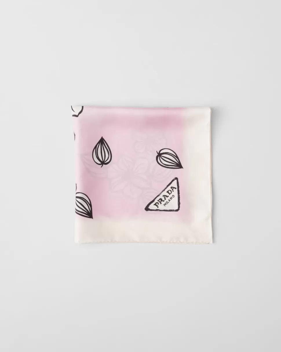 Prada Pañuelo De Sarga Estampado^Mujer BUFANDAS Y PAÑUELOS