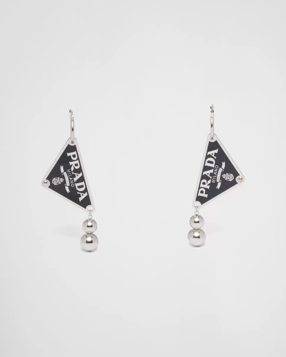 Prada Pendientes Con Colgante Ball Smalto Jewels^Mujer JOYAS DE PLATA