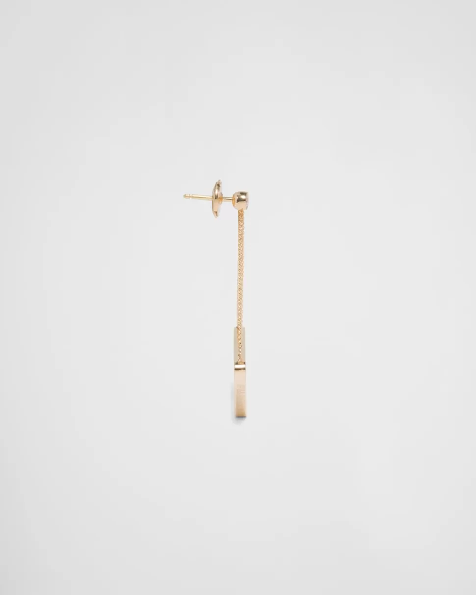 Prada Pendientes Con Colgante Calado Eternal Gold De Oro Amarillo Y Diamantes^Mujer COLECCIÓN DE JOYERÍA ELEGANTE
