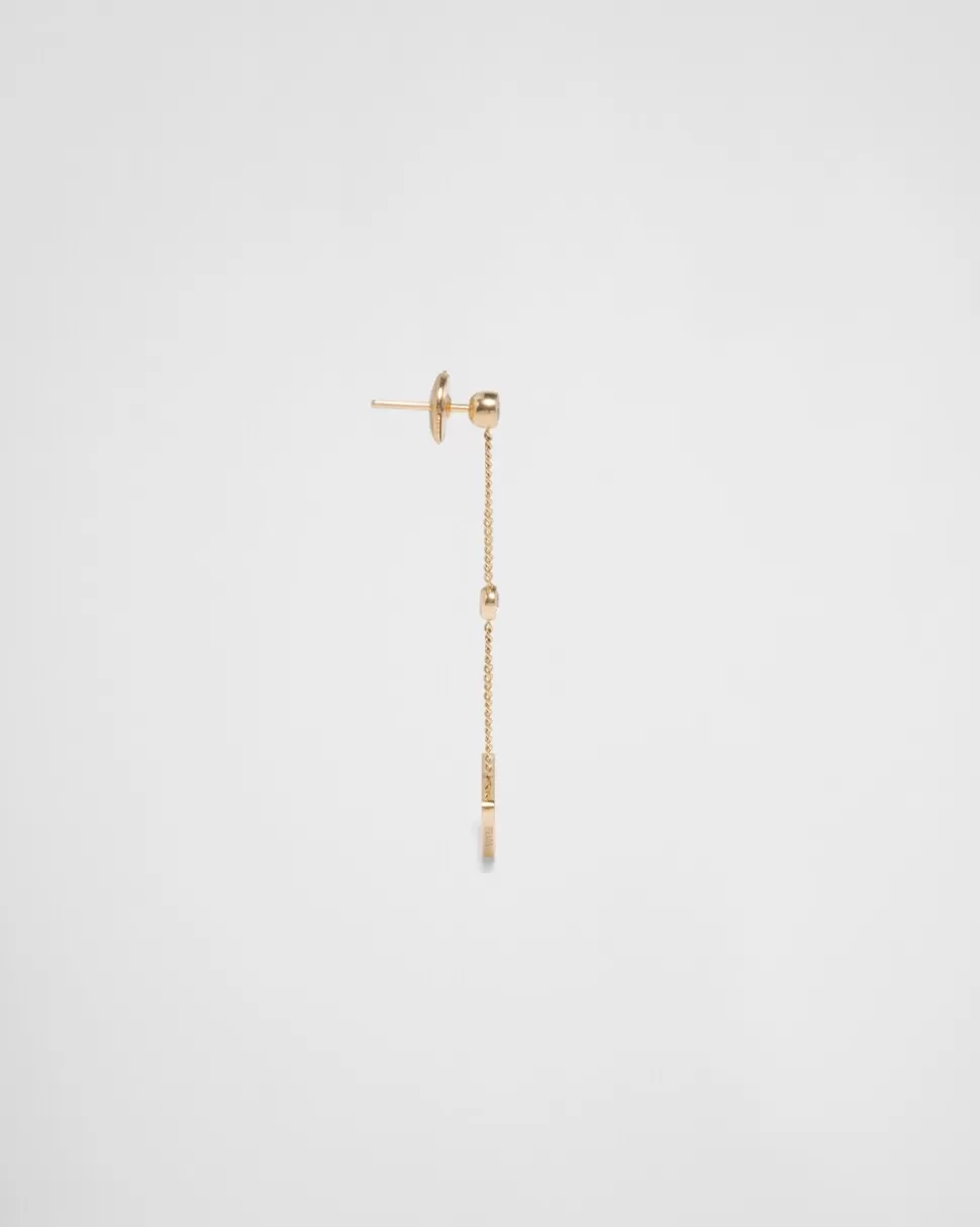 Prada Pendientes Con Colgante Calado Eternal Gold De Oro Amarillo Y Diamantes^Mujer COLECCIÓN DE JOYERÍA ELEGANTE