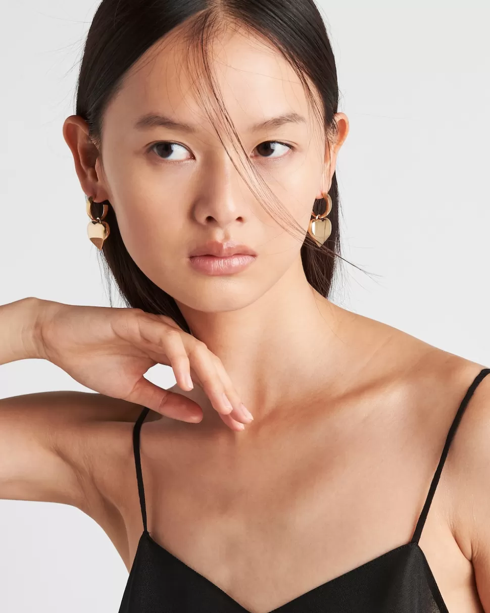Prada Pendientes Con Colgante Pequeños Eternal Gold De Oro Amarillo^Mujer COLECCIÓN DE JOYERÍA ELEGANTE