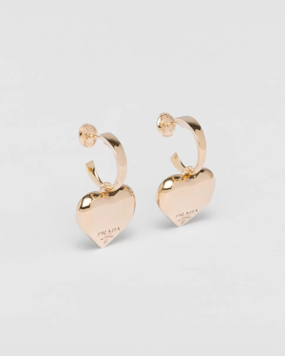 Prada Pendientes Con Colgante Pequeños Eternal Gold De Oro Amarillo^Mujer COLECCIÓN DE JOYERÍA ELEGANTE