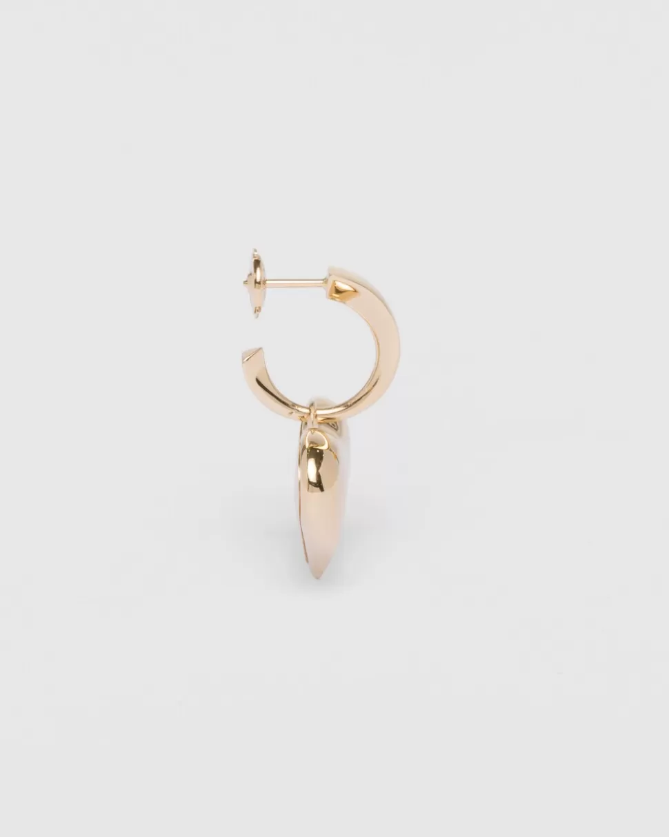 Prada Pendientes Con Colgante Pequeños Eternal Gold De Oro Amarillo^Mujer COLECCIÓN DE JOYERÍA ELEGANTE