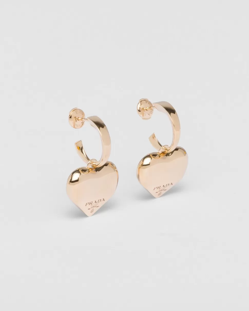 Prada Pendientes Con Colgante Pequeños Eternal Gold De Oro Amarillo^Mujer COLECCIÓN DE JOYERÍA ELEGANTE