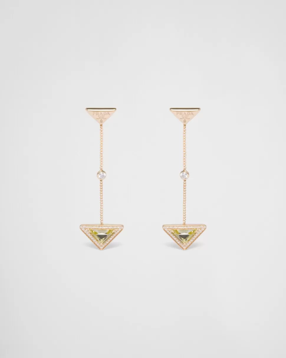 Prada Pendientes Eternal Gold De Oro Y Diamantes^Mujer COLECCIÓN DE JOYERÍA ELEGANTE
