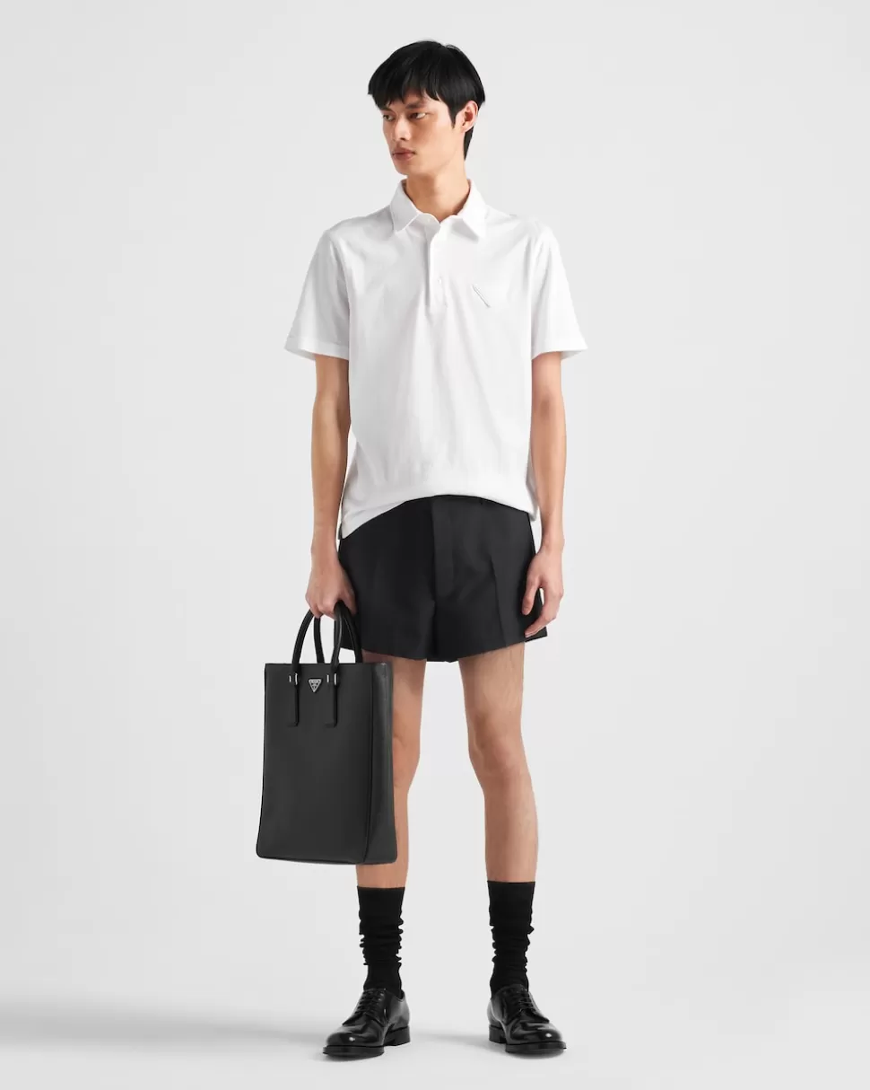 Prada Polo De Manga Corta De Algodón^Hombre CAMISETAS Y POLOS