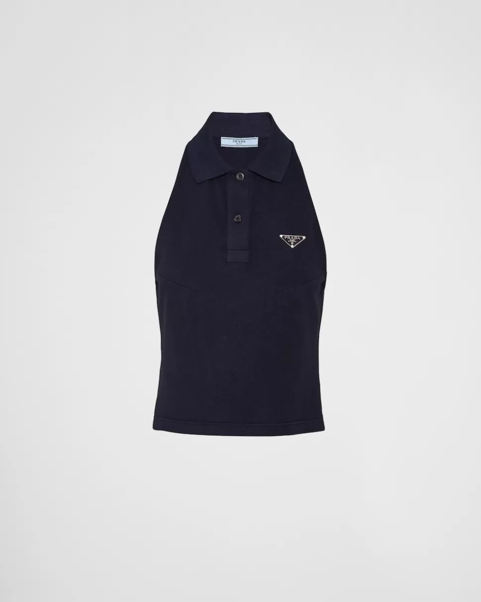 Prada Polo De Piqué^Mujer CAMISETAS Y SUDADERAS