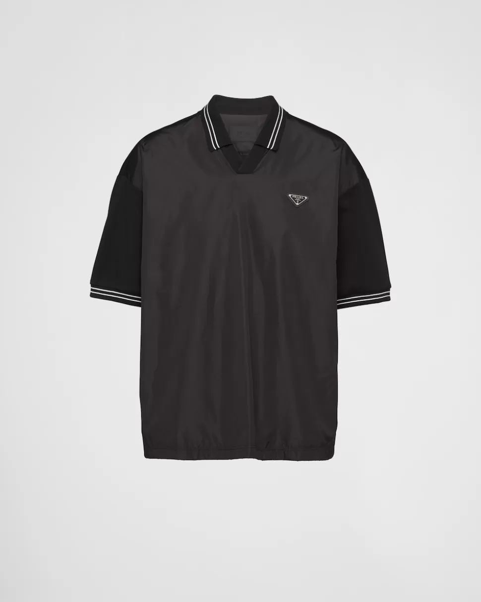 Prada Polo De Piqué Con Detalle De Re-nylon^Hombre CAMISETAS Y POLOS