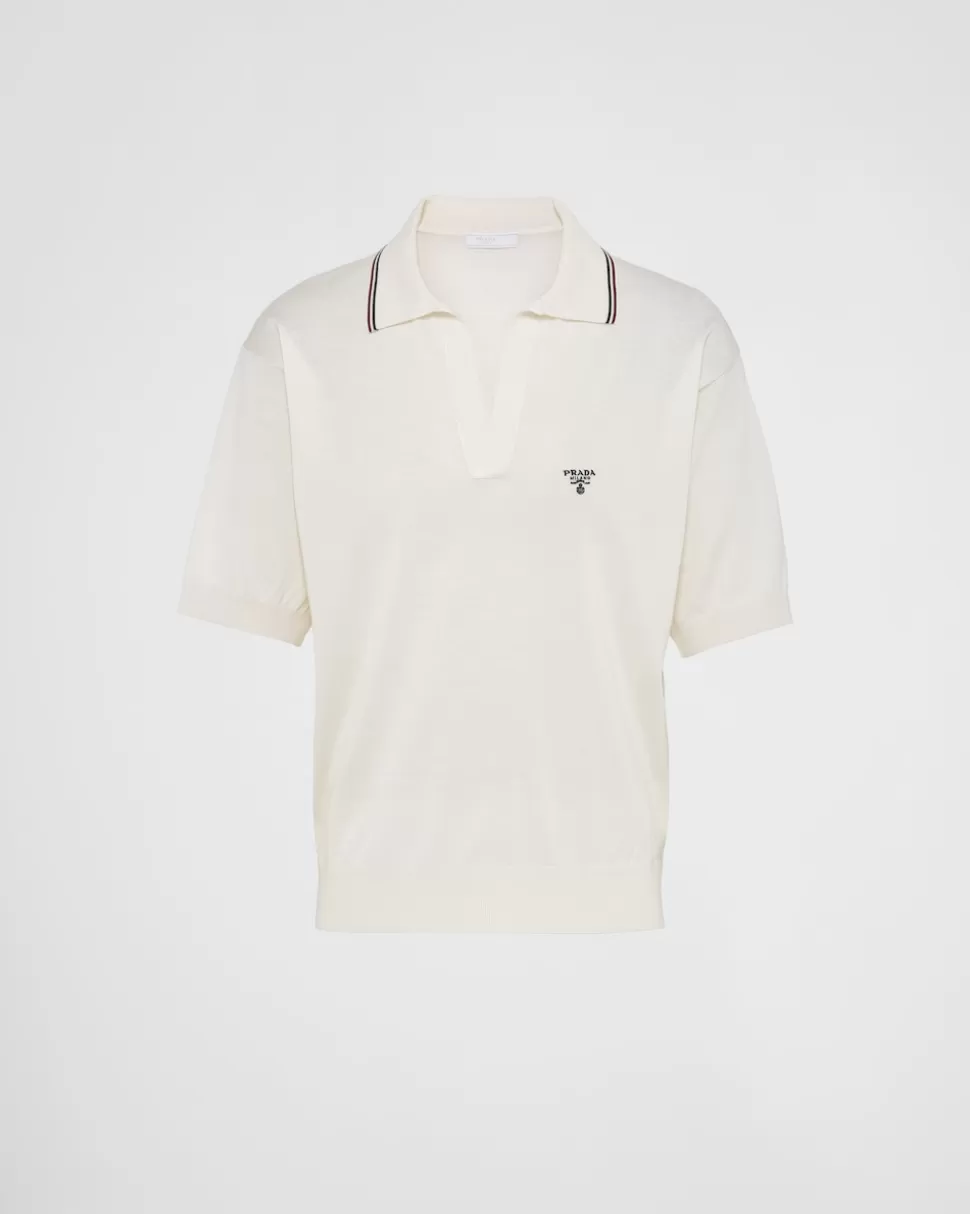 Prada Polo De Seda Y Algodón^Hombre TEJIDOS DE PUNTO
