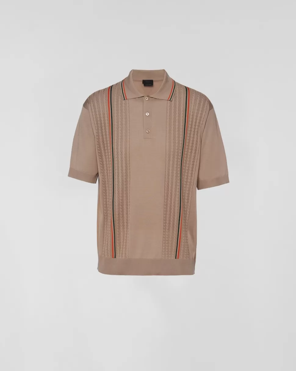 Prada Polo De Seda Y Algodón^Hombre TEJIDOS DE PUNTO