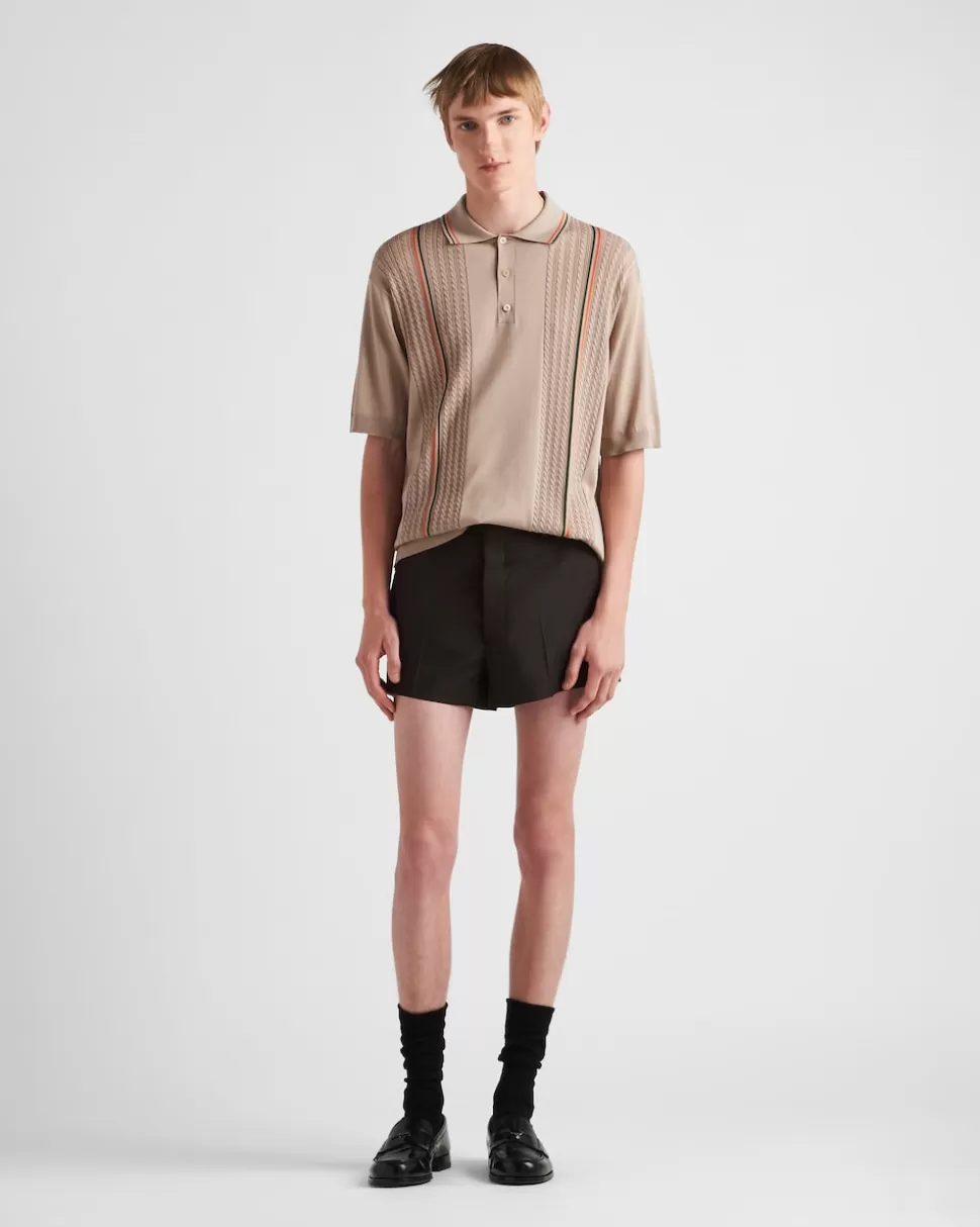 Prada Polo De Seda Y Algodón^Hombre TEJIDOS DE PUNTO