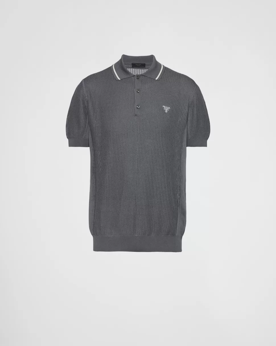 Prada Polo De Seda Y Algodón^Hombre TEJIDOS DE PUNTO