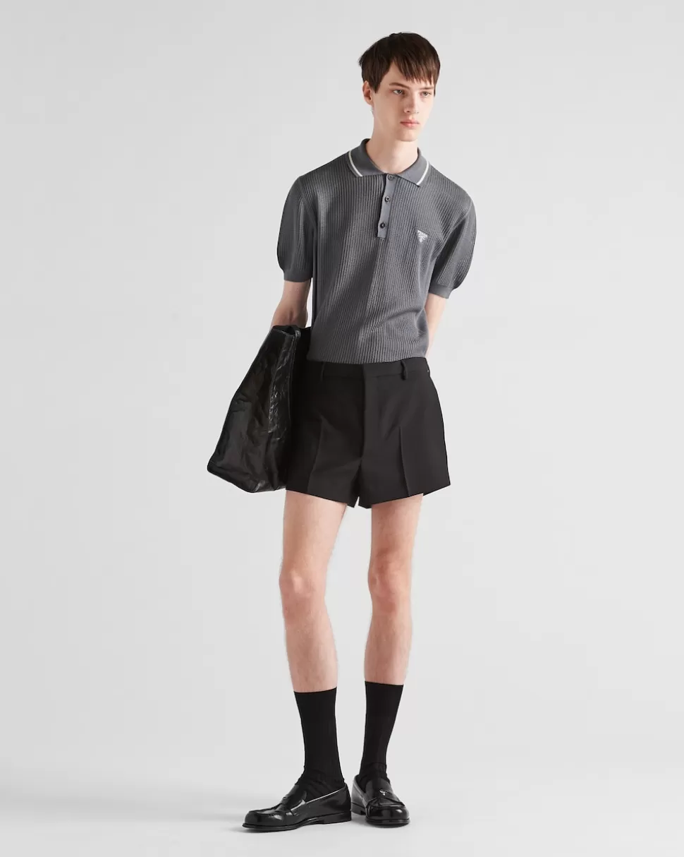 Prada Polo De Seda Y Algodón^Hombre TEJIDOS DE PUNTO