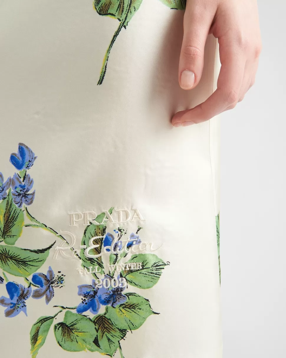 Prada Reedición Del Vestido De Sarga De Seda Estampado De 2003^Mujer VESTIDOS