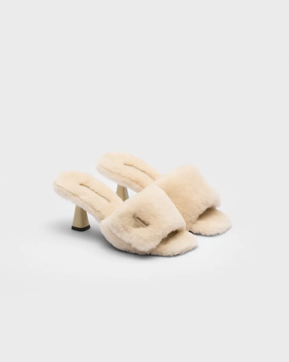 Prada Sandalias De Borreguillo^Mujer PANTUFLAS Y CHINELAS
