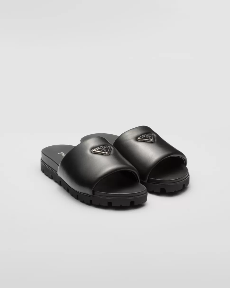 Prada Sandalias De Napa Acolchada^Hombre SANDALIAS