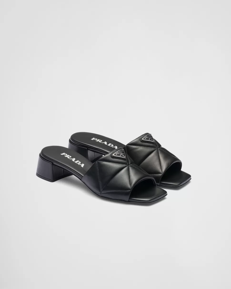Prada Sandalias De Napa Acolchada^Mujer PANTUFLAS Y CHINELAS