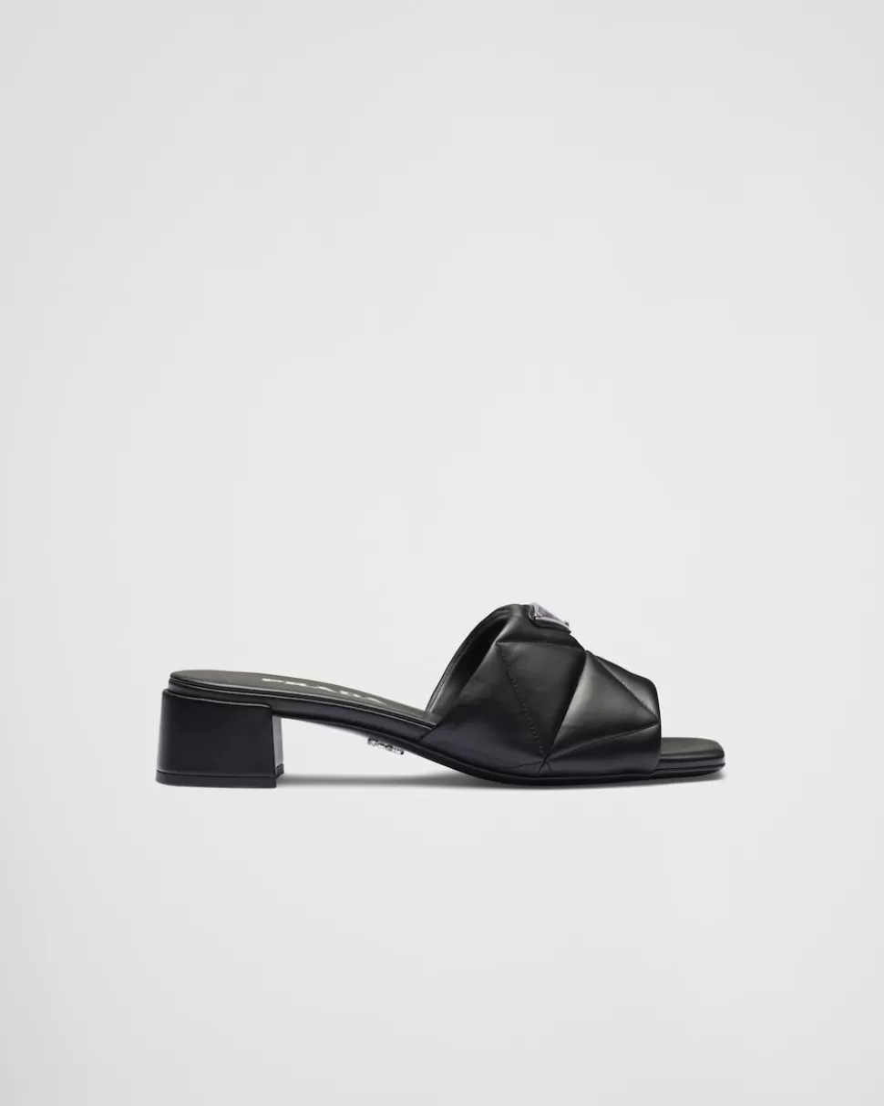 Prada Sandalias De Napa Acolchada^Mujer PANTUFLAS Y CHINELAS
