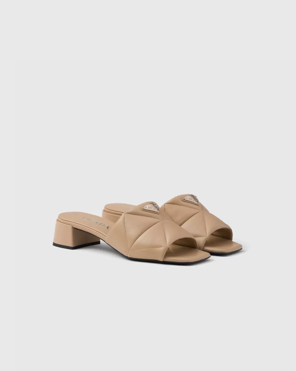 Prada Sandalias De Napa Acolchada^Mujer PANTUFLAS Y CHINELAS
