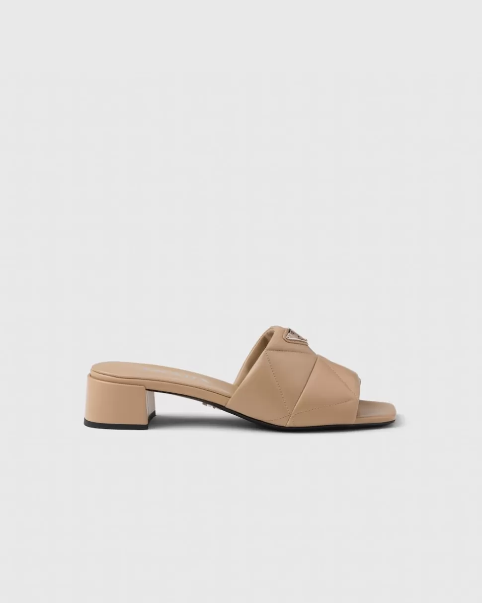 Prada Sandalias De Napa Acolchada^Mujer PANTUFLAS Y CHINELAS