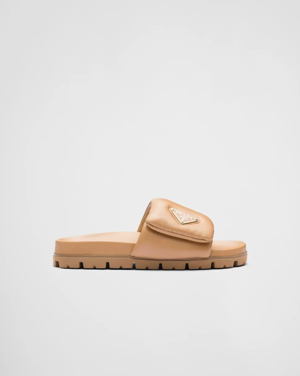Prada Sandalias De Napa Acolchada Soft^Mujer PANTUFLAS Y CHINELAS