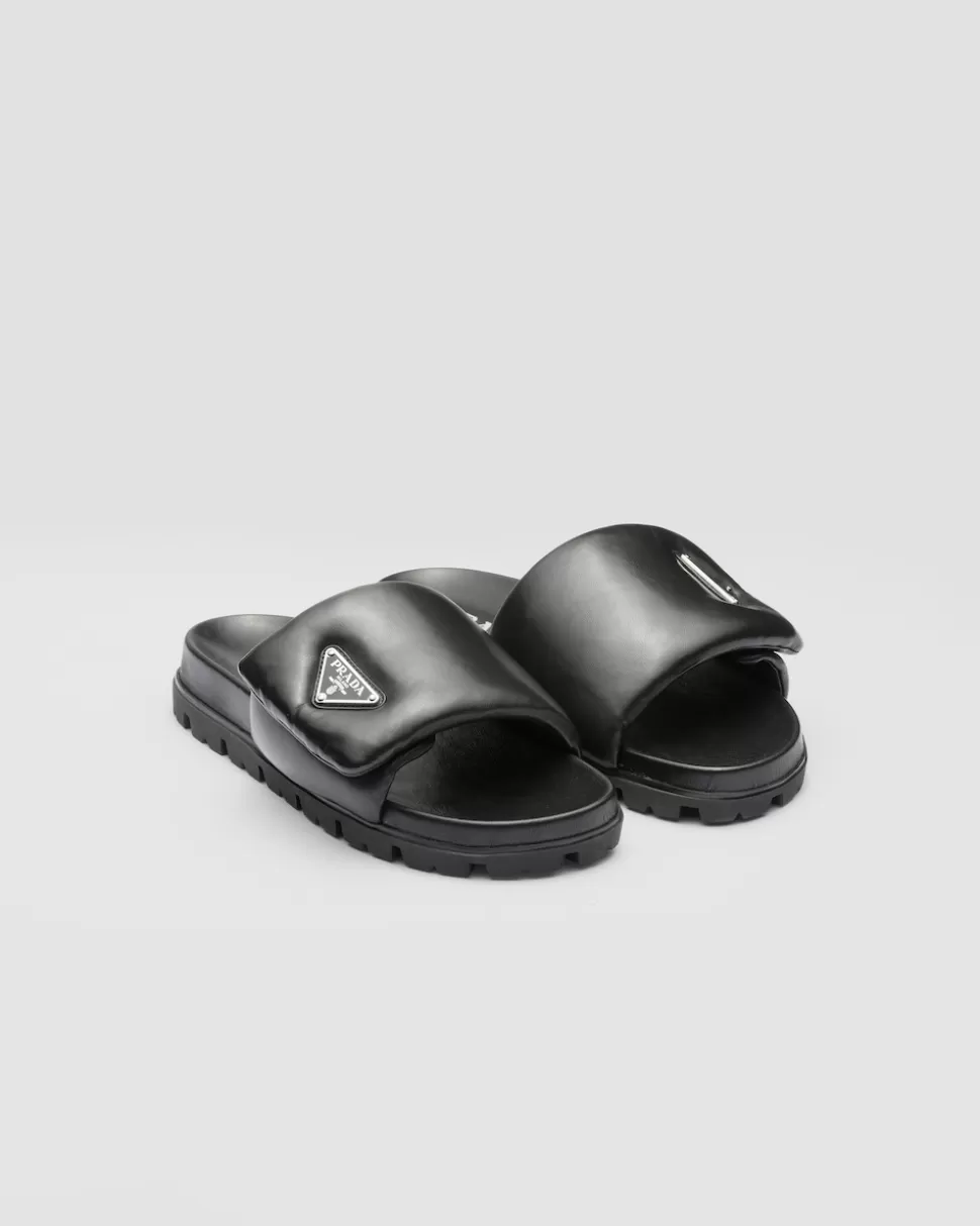 Prada Sandalias De Napa Acolchada Soft^Mujer PANTUFLAS Y CHINELAS