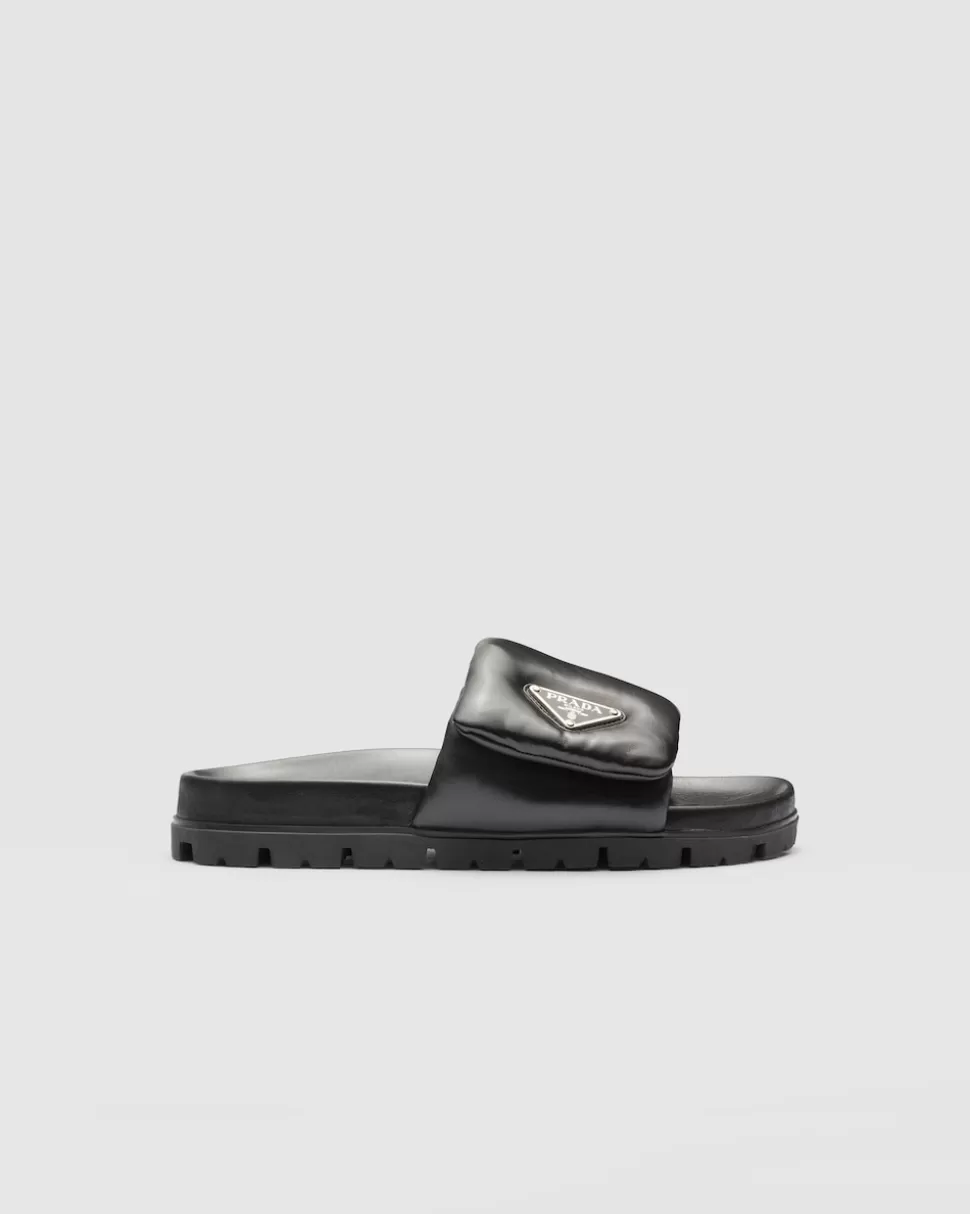 Prada Sandalias De Napa Acolchada Soft^Mujer PANTUFLAS Y CHINELAS