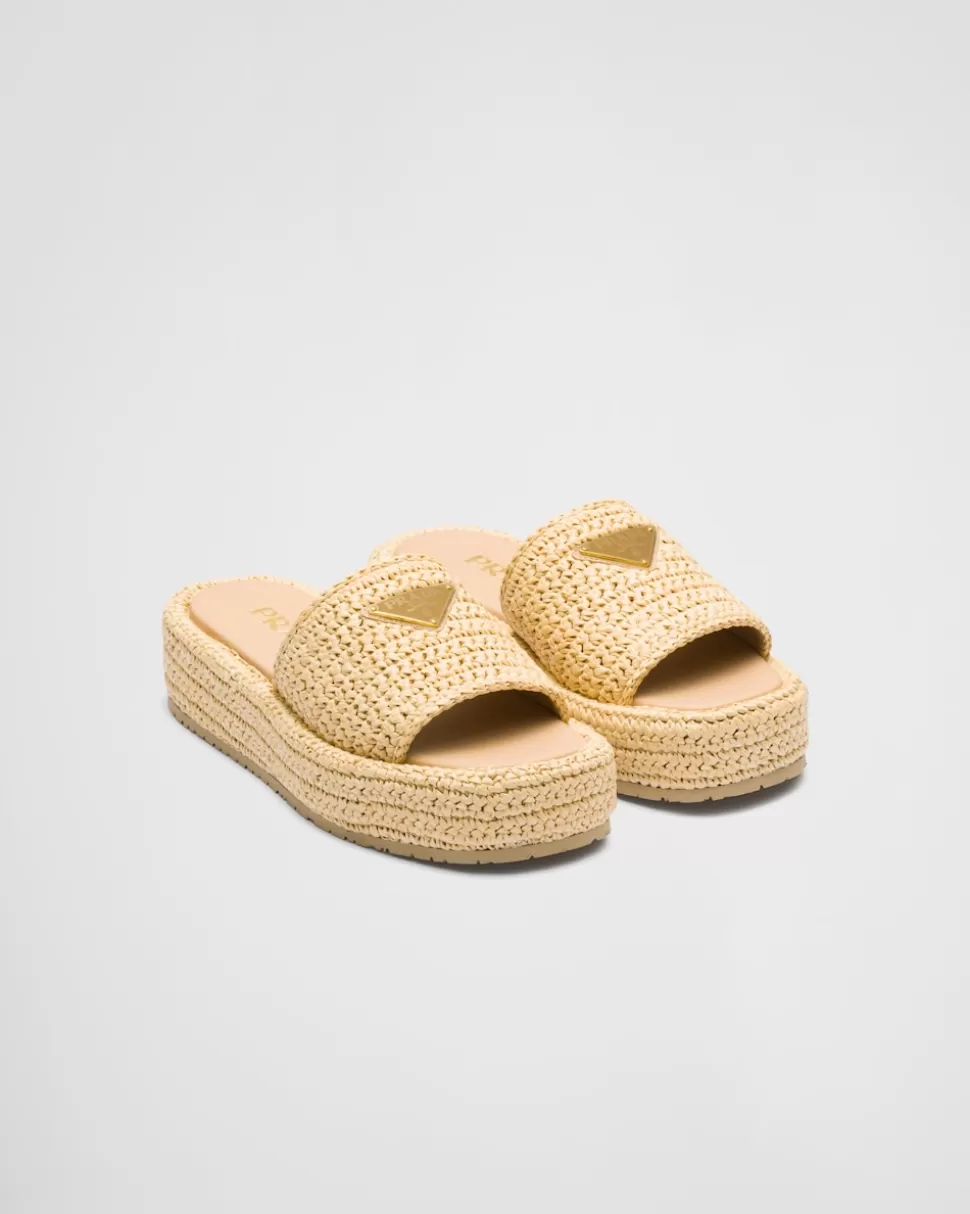 Prada Sandalias De Plataforma De Croché^Mujer PANTUFLAS Y CHINELAS