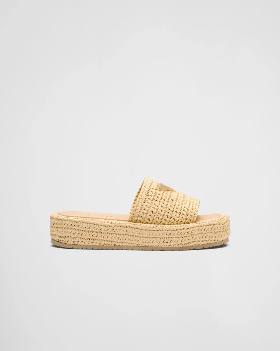 Prada Sandalias De Plataforma De Croché^Mujer PANTUFLAS Y CHINELAS
