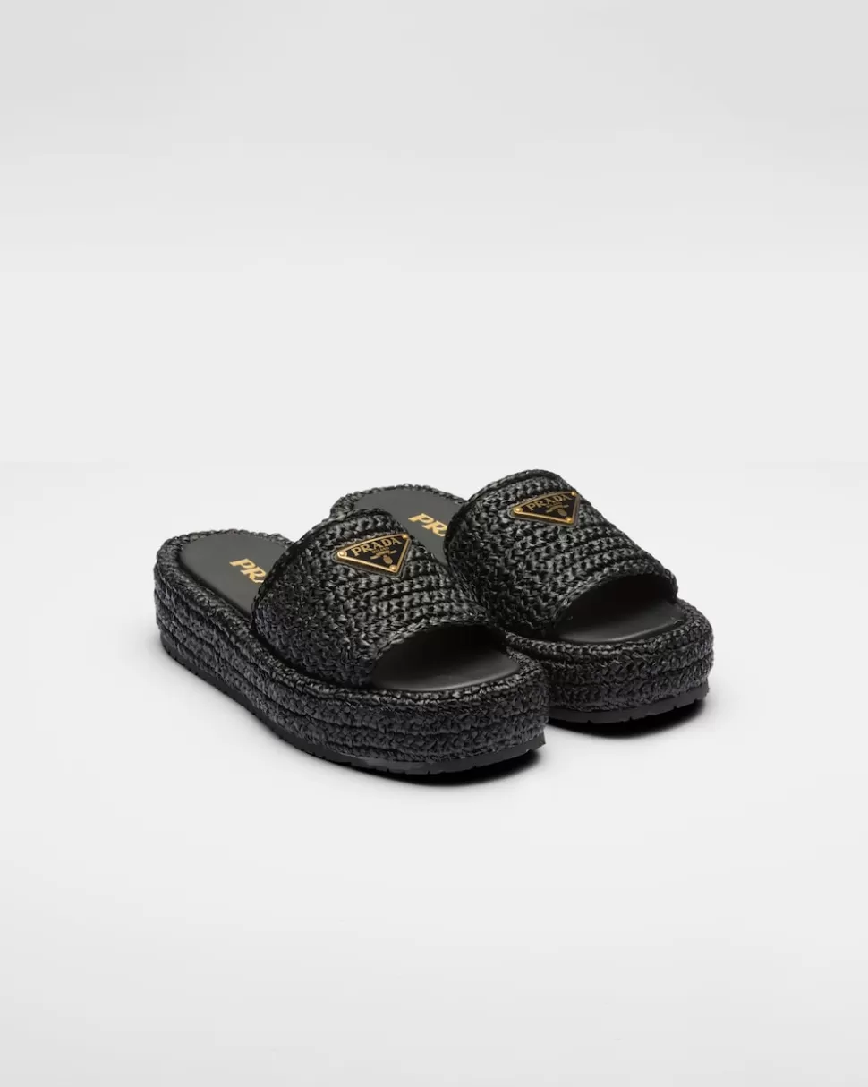 Prada Sandalias De Plataforma De Croché^Mujer PANTUFLAS Y CHINELAS