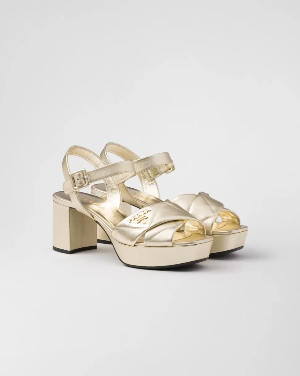 Prada Sandalias De Plataforma De Napa Acolchada^Mujer SANDALIAS