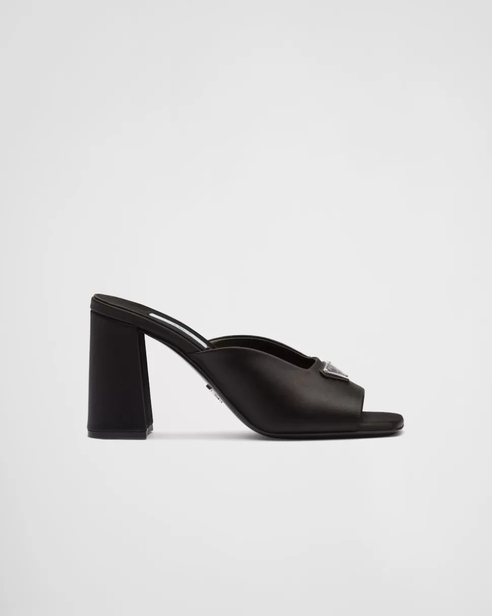 Prada Sandalias De Satén De Tacón Alto^Mujer PANTUFLAS Y CHINELAS